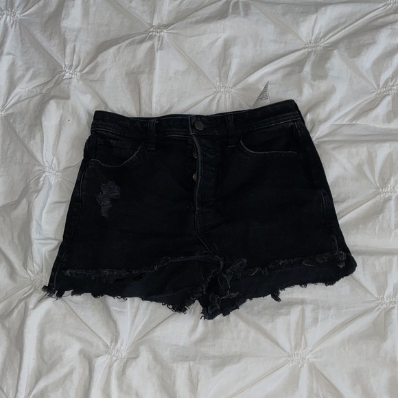 black hollister high waist mom shorts 3inch size 5 (27) - Picture 1 of 2